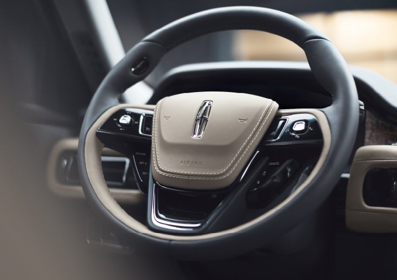 The intuitively placed controls of the steering wheel on a 2024 Lincoln Aviator® SUV | Courtesy Lincoln in Altoona PA