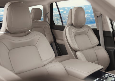 The interior of a 2024 Lincoln Aviator® SUV in the Sandstone interior color | Courtesy Lincoln in Altoona PA